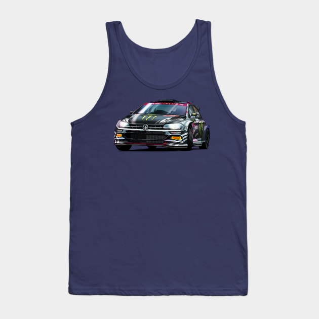 Petter Solberg's R5 Rally Car Tank Top by Mario Ramos Rally Art